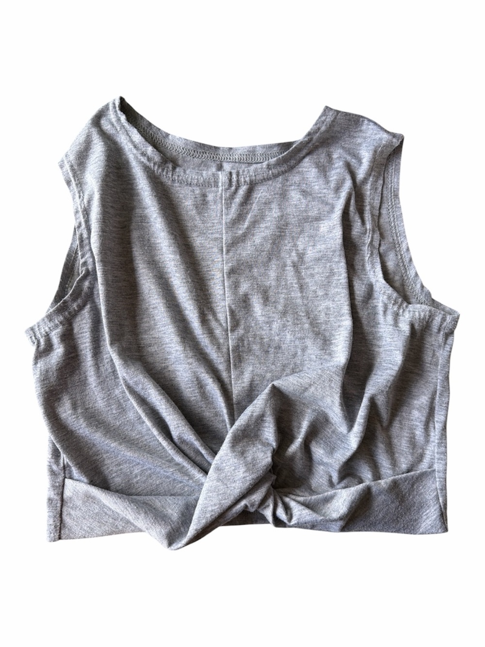 Gray Knot-Front Sleeveless Top - Women